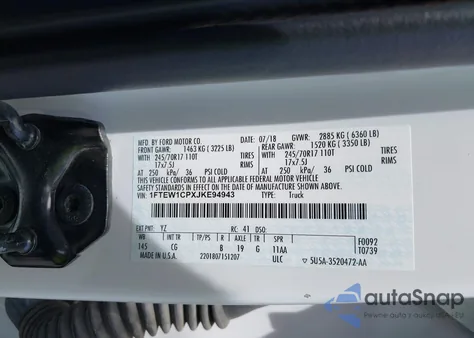 2018 Ford F-150 Xl from USA, damaged, VIN 1FTEW1CPXJKE94943